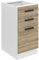 BELINI | Unterschrank Küche | Küchenunterschrank 40 cm Breite | Küchenschränke ohne Arbeitsplatte | Küchenschrank mit Schubladen | Sonoma-Eiche
