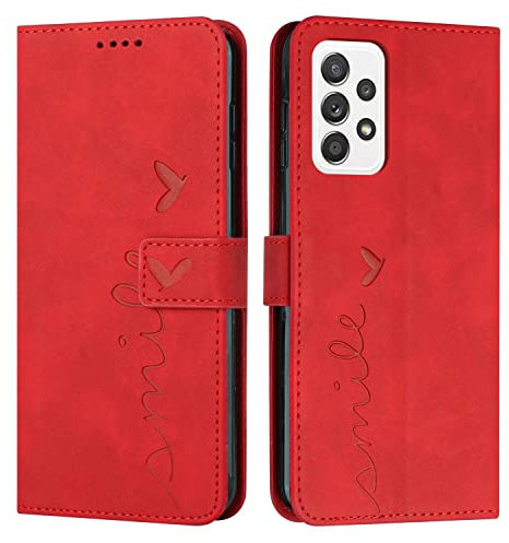 EATCYE Coque pour Samsung Galaxy A23 / F23 5G / M23 5G / M13 4G / A23 5G, Étui Housse en Cuir PU Magnetique Flip [Pochette de Portefeuille], Etui de Protection pour Samsung A23/F23 5G/M23 5G (#Rouge)