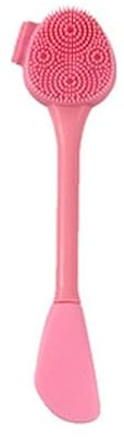 Silicone Manual Facial Cleansing Brush, All-in-One Makeup Cleanser, Exfoliating Brush, Nasal Rinse Brush, Mask Applicator, Makeup Scraper, Great for Cleansing, Maintenance & Makeup, 1-Pack(Pink)-