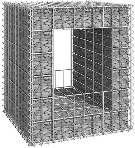 Homgoday Gabion Tower Gabion Basket for Stones Gabion with Bed Metal Gabions Metal Gabions for Stones Gabion Raised Bed Gabion Stone Basket 50 x 50 x 60 cm in Iron