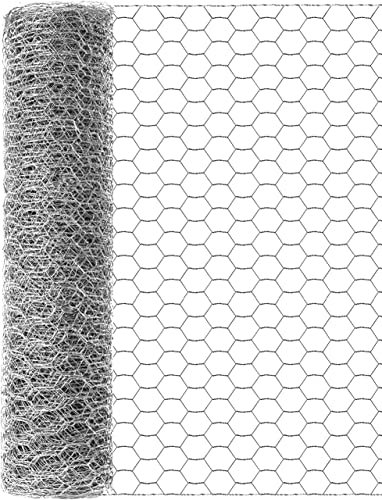 TOYPOPOR Hühnerdraht, rostfrei, sechseckig, verzinkt, zum Schutz von Gartenpflanzen, Gemüse, Blumen, Früchten vor Hunden, Kaninchen, Eichhörnchen, 40 cm x 20 m