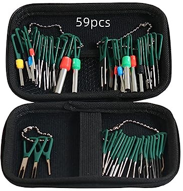 Naisfei 59 Pcs Terminal Removal Tool Kit für Auto | Kabel Stecker Ausbau Werkzeug, Auspinwerkzeug, Steckverbindung Ausbauwerkzeug, Für Flach Rundsteckkontakte