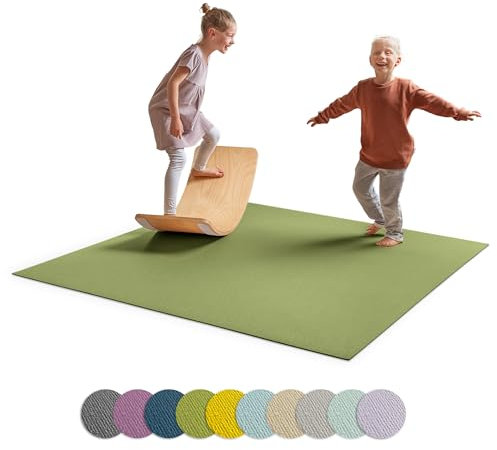 Ehrenkind® Made in Germany Anti-Rutsch Krabbelmatte Oeko-Tex Matten | Spielmatte Baby | Größe 170x120 cm | Olivgrün