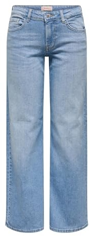 ONLY Damen ONLJUDY LW Wide Leg DNM TAI Jeans, Light Blue Denim, 26W x 32L