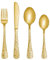 SHEUMNT Ensemble de couverts vintage en or sculpté 24 pièces pour 6 personnes, vaisselle en acier inoxydable avec couteau/fourchette/cuillère, ensemble de couverts pour la maison et la cuisine