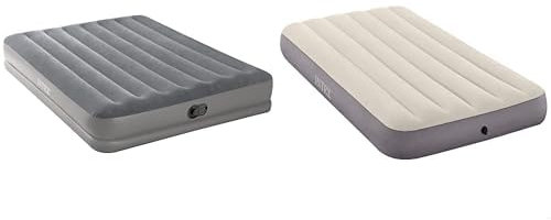 Intex Matelas Gonflable Prestige Mid Rise Flex Pump - 2 pers - Gonfleur électrique - Prise USB, Gris & 64101 - Matelas Gonflable Single High - 1 Pers