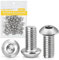Caianwin Tornillos de cabeza alomada M6 x 10 mm, 50 unidades, hexágono interior, acero inoxidable 304, tornillos de cabeza redonda plana para la instalación de muebles, áreas industriales