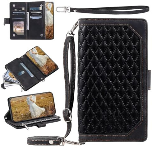 GoodcAcy Funda Compatible con OPPO Realme C21, Función de Soporte,Magnético Carcasa Funda Móvil Billetera Cuero Funda con Tapa Libro Caso Soporte Plegable - Negro