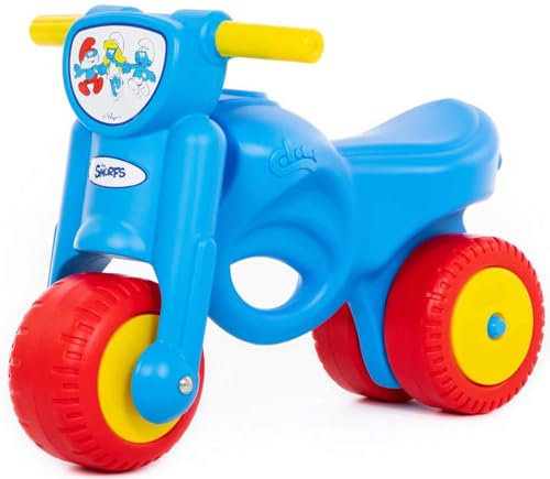 Polesie Motorrad Rutscher Schlümpfe Smurfs Kinder Laufrad Lauflernrad blau/gelb
