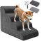 FuzzFables Hundetreppe 4-Stufen, Haustiertreppe für Kleine Haustiere zu Hochbeeten, 30D Schwamm Welpentreppe, Austauschbare rutschfeste Stoffabdeckung，Freundlich zu Kätzchen und Welpen 72x40x53 cm