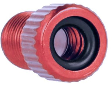 2X Adaptador para la Válvula de Bicicleta Presta a Schrader, de Fina a Gorda, Aleación de Aluminio, Roja
