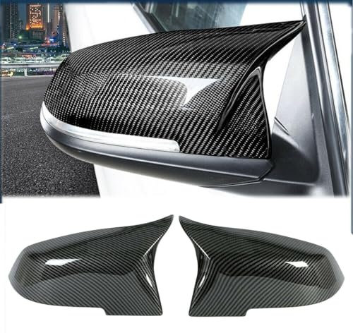GEARCELL Pair Car Wing Mirror Covers Caps, Replacement Rearview Side Mirror Covers Replacement FIT For BMW F20 F22 F23 F30 F31 F32 F33 F36 F87 M2 X1 E84 Door Mirror Covers Caps Carbon Fiber