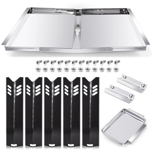 Grill-Fettwanne Ersatzteile für Dyna Glo DGF493BNP, DGF510SBP, Hinterhofgrill BY13-101-001-12, BY14-101-001-02 und BHG Grillteile, verstellbare 61-76,2 cm Gasgrill-Tropfpfanne, Heizplattenschirme.