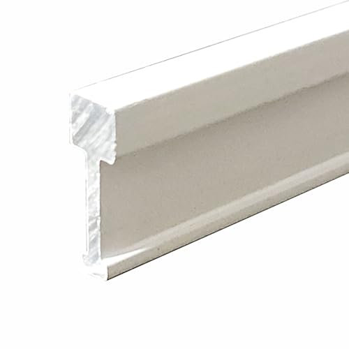 Moulures de Sol, moulures de Finition, Bandes de Salle de Bain, Garniture de Sol en T en Alliage, Couvre-Joint pour planchers en Bois, Mur en carrelage (Blanc, 4,9 x 14,8 mm (1/4 x 5/8))