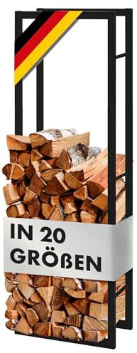 KARAT Porte-bûches pour intérieur et extérieur - Étagère à Bois de Chauffage, Aide au Stockage (80 x 25 x 100 cm)