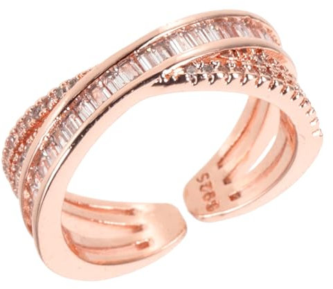 ANDRESLAD Strass Geometrische Ringe Verstellbar Offene Ringe Für Frauen Ringschmuck Statement-ringe Für Frauen Und Teenager-mädchen Fingerschmuck