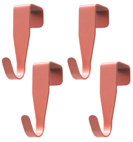 WeddHuis 4 crochets de porte, crochets de porte, crochets de manteau, suspension stable, pas de perçage nécessaire, pour portes standard (rouge)