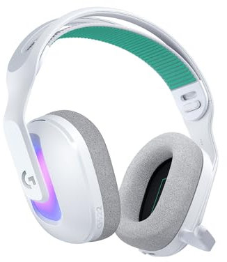 Logitech G G522 LIGHTSPEED cuffia con microfono gaming wireless,LIGHTSYNC RGB, microfono e audio sincronizzato avanzato, connettività tripla con LIGHTSPEED, Bluetooth, da USB-A a USB-C per PC, Bianco