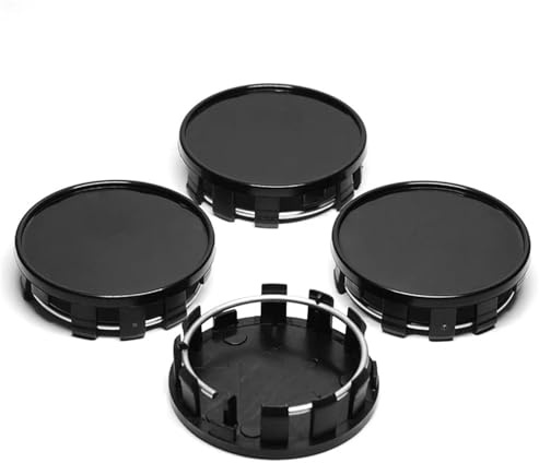 4 Stück 54 MM (52 Mm - 50 Mm) Autofelgen Radkappen Auto Auto Radnabenkappen Radkappe Staubdichte Abdeckungen Schwarz Chrom(Black)