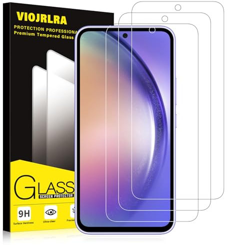 Viojrlra 3 Stück für Samsung Galaxy A54 5G für Panzerglas, 9H Härte Schutzfolie, HD Klar Displayschutz, Frei von Kratzern, Anti-Bläschen, Ultrabeständig Folie