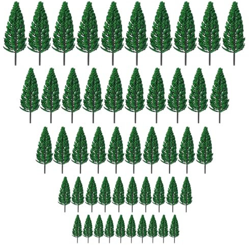 WDKXCN VArbre Maquette, 50 Pièces Arbres Miniatures, 3.5-7.5 CM Arbre Miniature, Paysages pour Modélisme Ferroviaire pour Aménagement Paysager DIY, Mini Aménagement Paysager