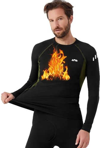 Mtiemxig sous-vêtements Thermiques pour Homme | sous-vêtements Thermiques Sportifs pour l'extérieur et l'hiver | Respirants et Extensibles | Ski, randonnée, entraînement