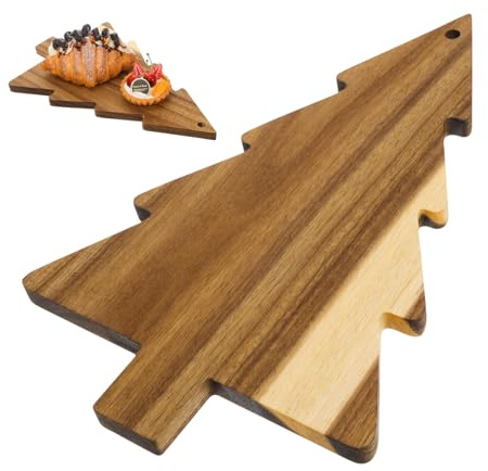 EPIGEIST Weihnachtsbaumförmiges Holz Schneidebrett Servierbrett Küchenbrett Festliches Snackbrett