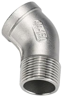 1 raccordo a gomito da 45 gradi in acciaio inox 304 - Filettatura maschio-femmina, 2, 2-1/2, 3, 4 - Durevole e resistente all'erosione(2.5In)