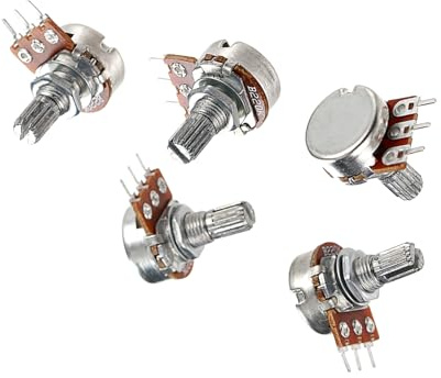 Packung mit 5 Precisions 220K Linears Taper Potentiometern, geeignet für Gitarren Bass Lautstärken, Klangregelung, Split Shaft Design, Gitarren Klangregelungs Potentiometer