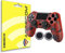 ACTECOM® Funda de Silicona Compatible con Mando Sony Playstation 4 PS4 Camuflaje Carcasa Cubierta Anti Caídas Golpes Goma Flexible + Grip de Regalos (Rojo)