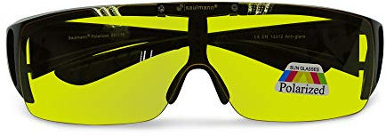 Saulmann® Polarisierte Unisex Flip-UP Überzieh Blendschutzbrille - Kontrast Outdoor- & Nacht Fahrbrille mit UV-Schutz gegen blendendes Licht und Antireflexbeschichtung - Polbrille ZO5115