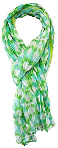 TigerTie Schal in grün mint türkis weiß gemustert Gr. 180 x 100 cm