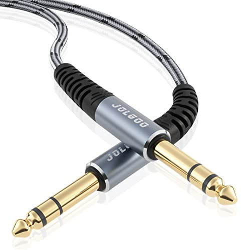 Cable TRS de 1/4 pulgadas, cable de audio estéreo de 1/4 pulgadas a 1/4 pulgadas 6.35 mm para monitores de estudio, mezclador, altavoz Yamaha/receptor, 15 pies – JOLGOO
