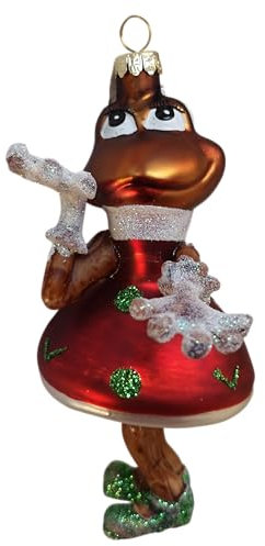 Generisch Frosch Frau Kleid Dame chic Weihnachtsbaumkugel Glas Christbaumschmuck Weihnacht