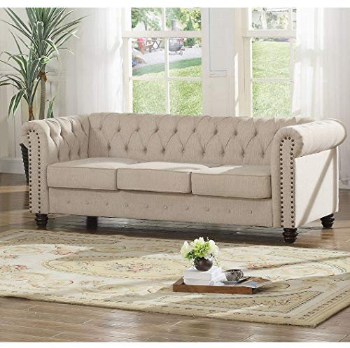 jvmoebel Chesterfield Sofa Couch Polster Stoff Leder Couchen Polster Garnitur 3 Sitzers