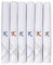 Caruso Italy Men's Initial Monogram K Embroidery 100% Pure Cotton Handkerchief White Base With Colored Border - Pack Of 6
