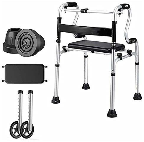 Winter Rollator für Senioren Gehhilfe, klappbarer Rollator für Behinderte - Leichte Mobilitäts-Gehhilfe mit Rädern, Gehrahmen höhenverstellbar