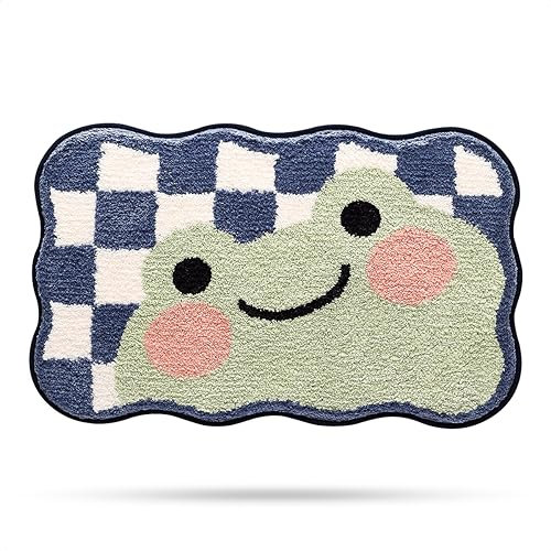 Niedlicher Badteppich Badematte für Badezimmer Rutschhemmender Weicher Badteppich für Duschen Niedlich Plüsch Mikrofaser Super-saugstark Plüschteppich für 40x60cm