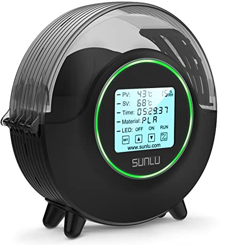 SUNLU Filament Trockner Box S2, 3D Drucker Filament Dryer Hält das Filament während des 3D Drucks Trocken, 360° Rundumheizung, Kompatibel mit PLA PETG ABS SILK PA PC, Spulenhalter, Schwarz