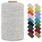 LEREATI Makramee Garn 1mm x 390m Baumwollgarn Geflochten Baumwollschnur Natürliche Baumwolle Garn, Bunt Macrame Cord 1mm für DIY Stricken Wandbehang Vorhang Hängepflanze Handtasche (Grau)