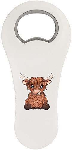 Azeeda 'Highland Cow' Bottle Opener Fridge Magnet (BO00071001)
