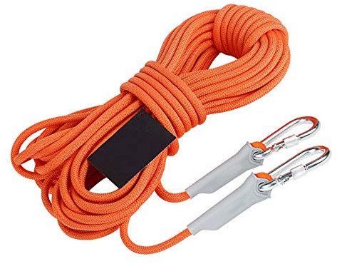 TopHomer 10M Orange 10mm Climbing Rope, Static Safety Rope for Climbing, Hiking, Camping, Rescue, Survival, Pet Use