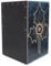 GURU SHOP Farbige Cajon, Holztrommel Percussion Instrument - Dot Art Leaf, Blau, 49x30x30 cm, Musikinstrumente