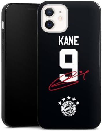 Slim Case extra dünn kompatibel mit Apple iPhone 12 Silikon Handyhülle schwarz Hülle FC Bayern München Harry Kane Trikot