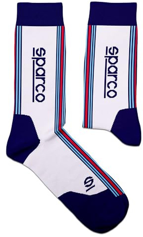 sparco Martini-R Socken, Größe 36-40, Weiß/Marineblau