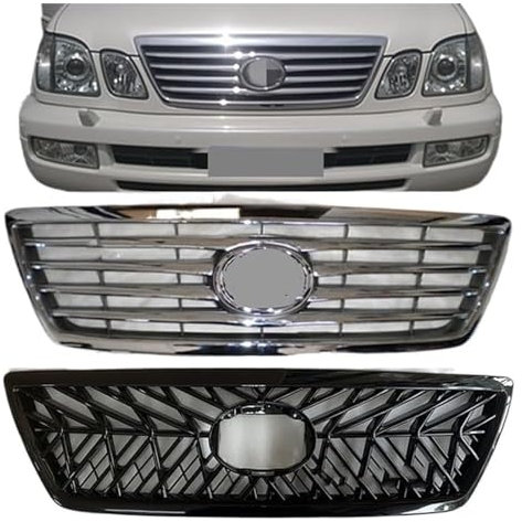 Stoßstangengrill Für Für LX470 1998-2007 Frontstoßstangengrill Frontkühlergrills Frontstoßstangengrill Kühlergrill(Size:03-07 silver)