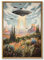 Retro Ufo Leinwand-Kunst, außerirdische Kunst, Geschenke, Kunstwerk für Schlafzimmer, Wohnheim, Retro-Ufo-Bilder, Vintage-Raumschiff-Poster, Westernkunst, Vintage, Ufo-Kunstposter, trendige