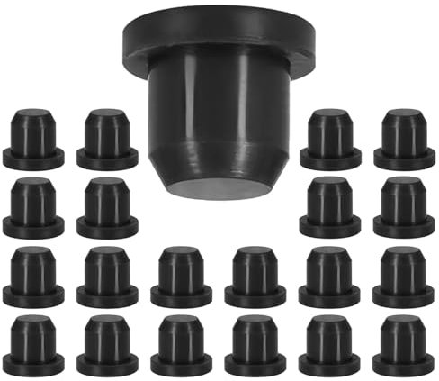 Qrity Silikon Lochstopfen, 20 STK, Schwarz, Silikon, Abdeckkappen für Bohrlöcher, Blindbohrung Stopfen, Für Löcher Mit 12mm