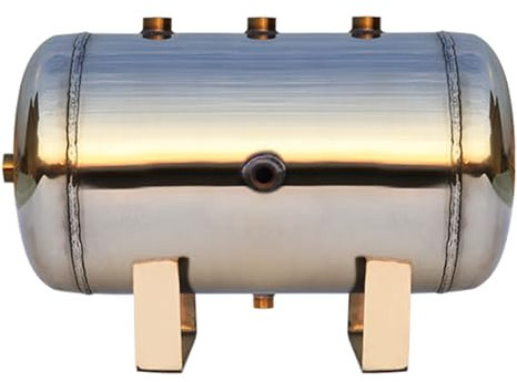 Tragbarer Luftbehälter aus Edelstahl, Hochdruck-Luftbehälter-Kit für Pumpe/Kompressor, horizontaler Aufbewahrungsblasen-Behälter