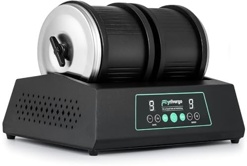 Flyrivergo Professional Rock Tumbler Double-Drum 8LB Rock Polisher Tumbler for Adults 9 Speed Settings & Digital 9-Day Timer Stone Tumbler Machine for for Stone, Rock, Metal